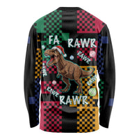 Christmas T Rex Rawr Rawr Rawr Long Sleeve Shirt Xmas Holiday Patterns - Wonder Print Shop