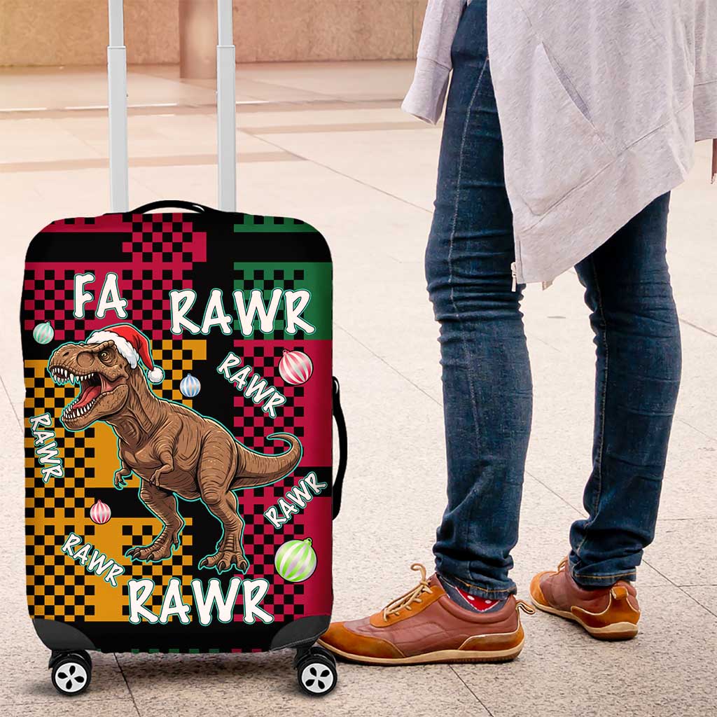 Christmas T Rex Rawr Rawr Rawr Luggage Cover Xmas Holiday Patterns - Wonder Print Shop