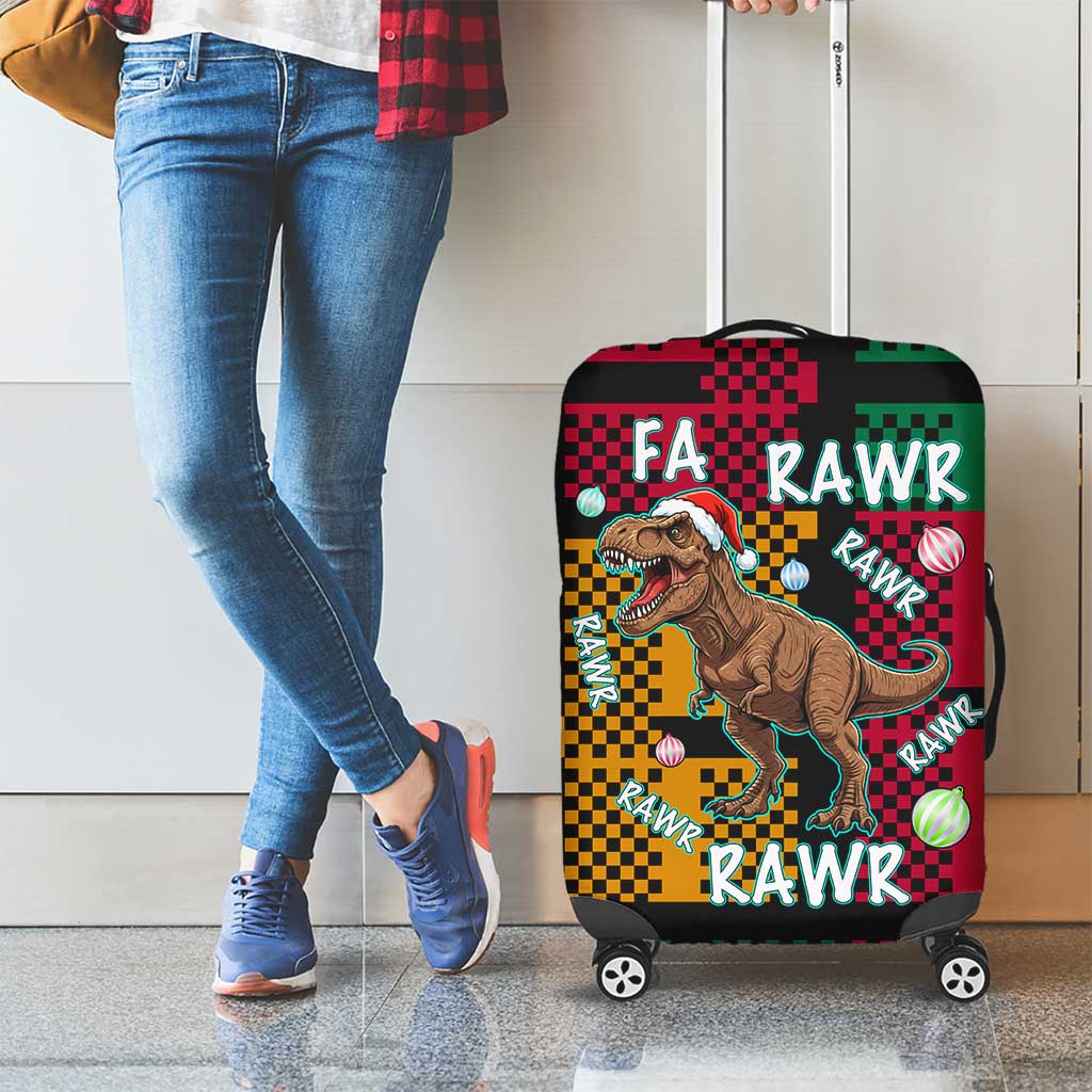 Christmas T Rex Rawr Rawr Rawr Luggage Cover Xmas Holiday Patterns - Wonder Print Shop