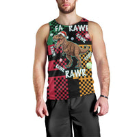 Christmas T Rex Rawr Rawr Rawr Men Tank Top Xmas Holiday Patterns - Wonder Print Shop