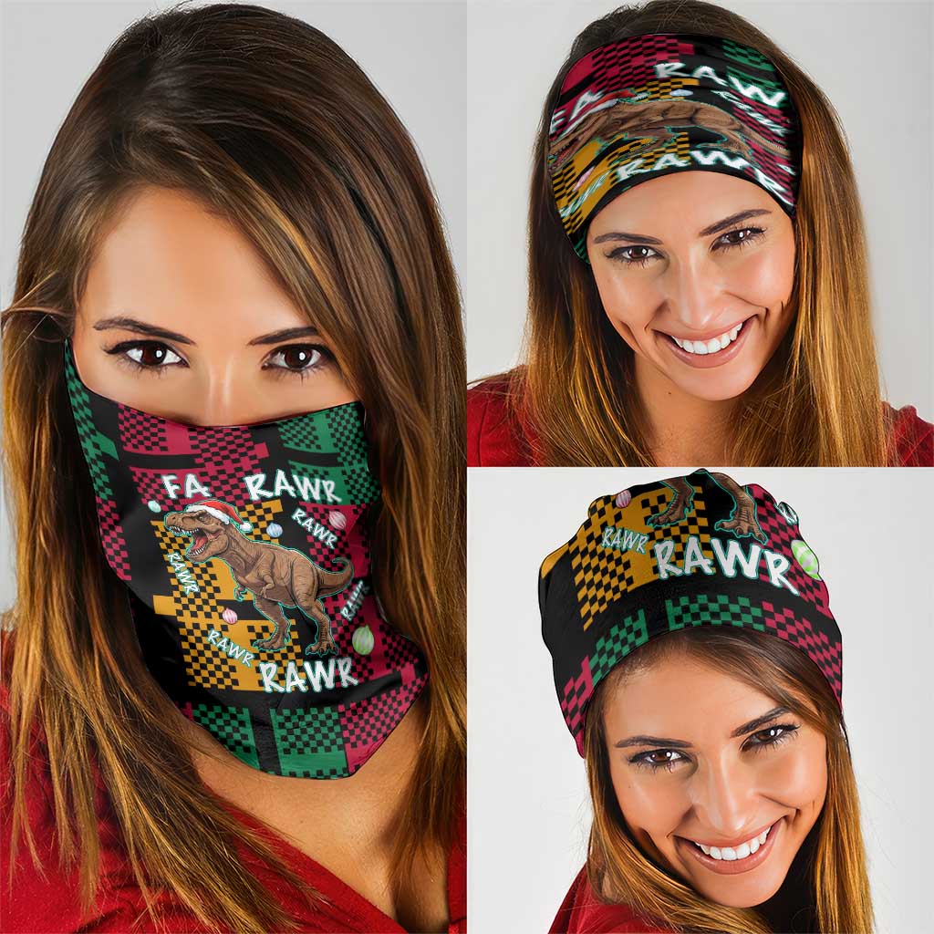 Christmas T Rex Rawr Rawr Rawr Neck Gaiter Xmas Holiday Patterns - Wonder Print Shop