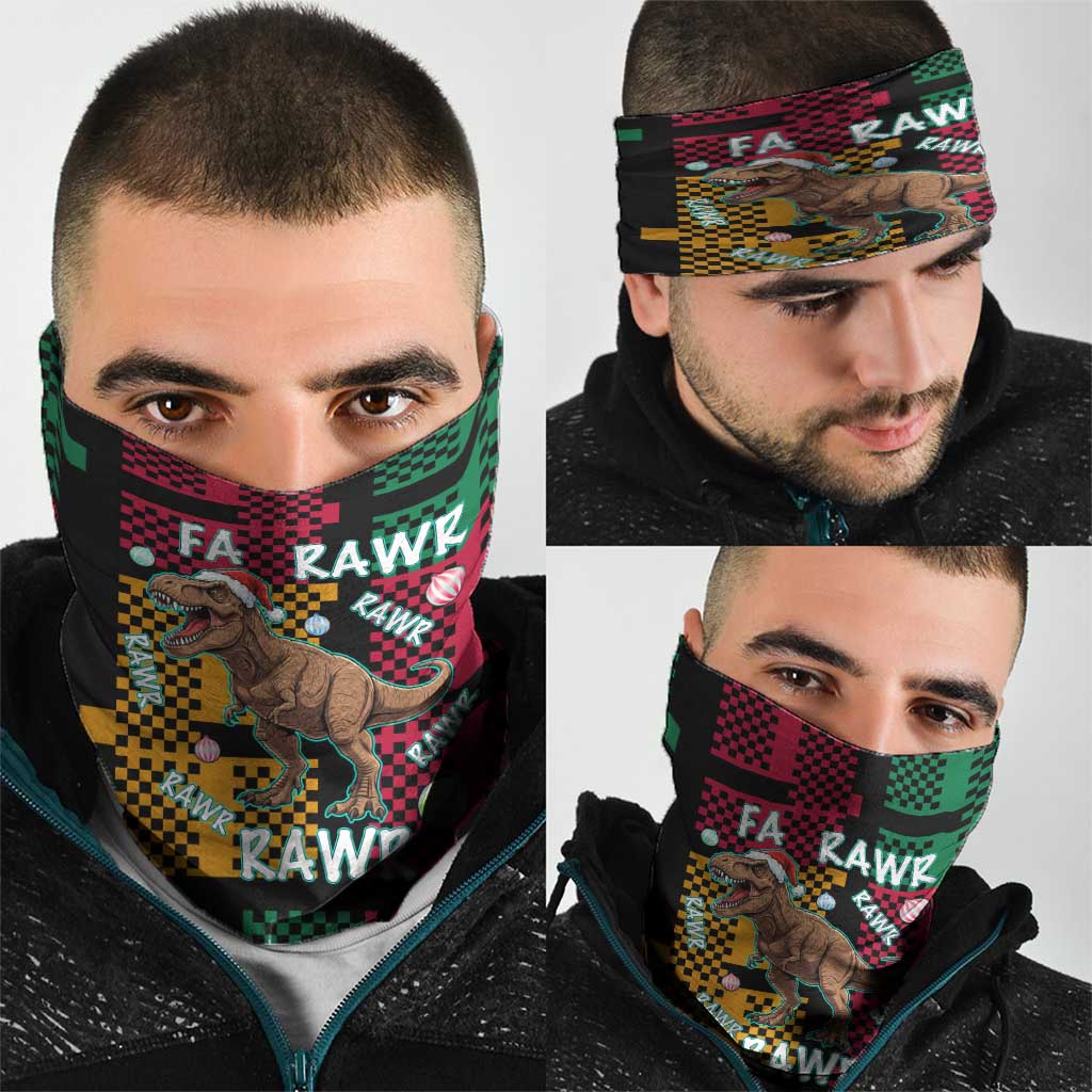 Christmas T Rex Rawr Rawr Rawr Neck Gaiter Xmas Holiday Patterns - Wonder Print Shop