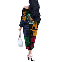 Christmas T Rex Rawr Rawr Rawr Off The Shoulder Long Sleeve Dress Xmas Holiday Patterns - Wonder Print Shop
