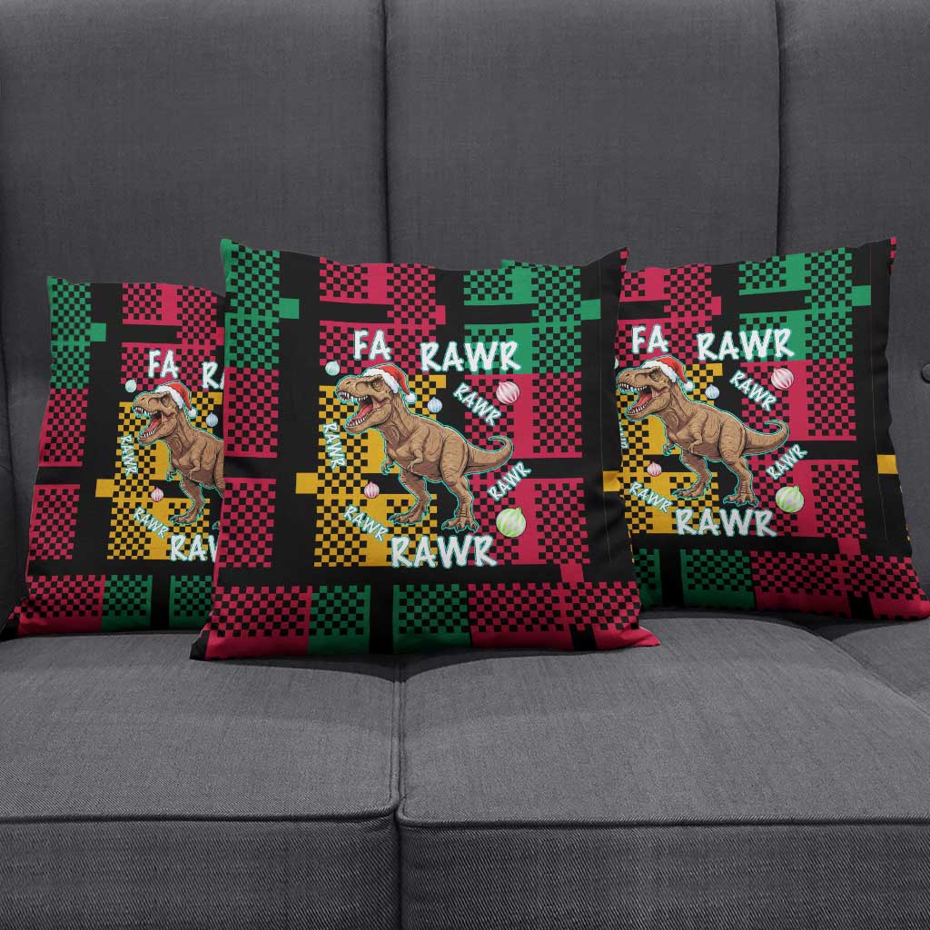 Christmas T Rex Rawr Rawr Rawr Pillow Cover Xmas Holiday Patterns - Wonder Print Shop