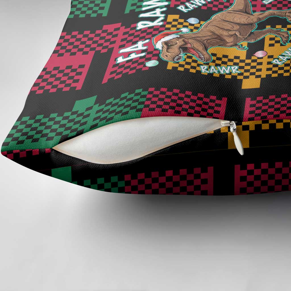 Christmas T Rex Rawr Rawr Rawr Pillow Cover Xmas Holiday Patterns - Wonder Print Shop