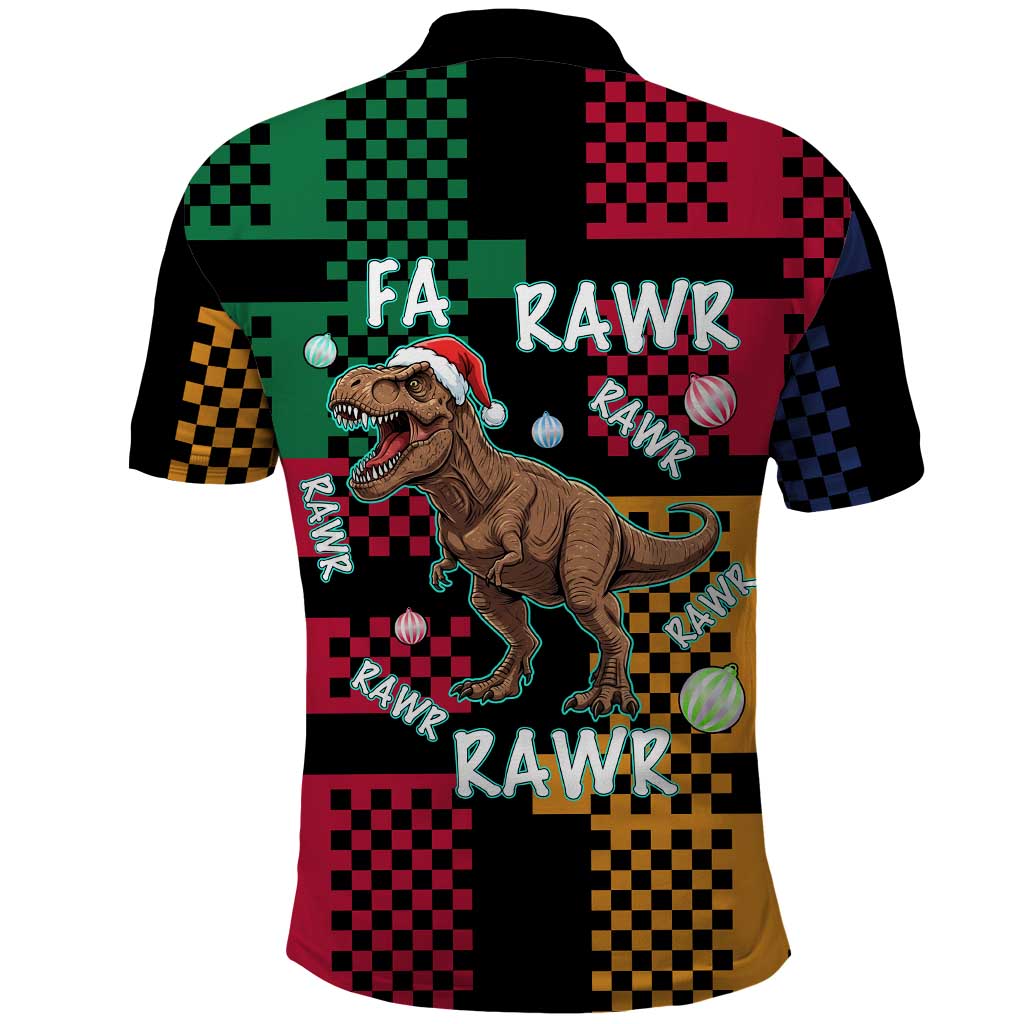 Christmas T Rex Rawr Rawr Rawr Polo Shirt Xmas Holiday Patterns - Wonder Print Shop