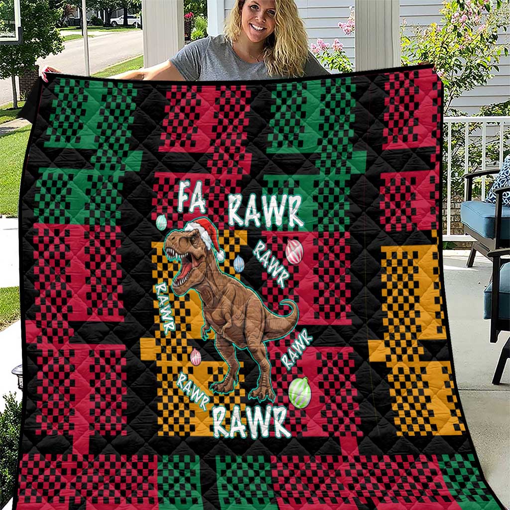 Christmas T Rex Rawr Rawr Rawr Quilt Xmas Holiday Patterns - Wonder Print Shop