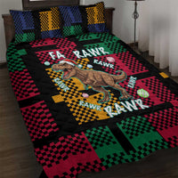 Christmas T Rex Rawr Rawr Rawr Quilt Bed Set Xmas Holiday Patterns - Wonder Print Shop