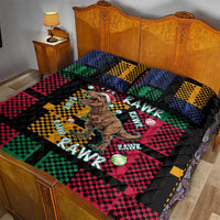 Christmas T Rex Rawr Rawr Rawr Quilt Bed Set Xmas Holiday Patterns - Wonder Print Shop
