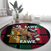 Christmas T Rex Rawr Rawr Rawr Round Carpet Xmas Holiday Patterns - Wonder Print Shop