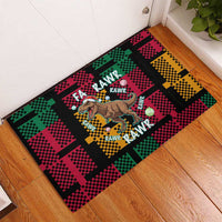 Christmas T Rex Rawr Rawr Rawr Rubber Doormat Xmas Holiday Patterns - Wonder Print Shop