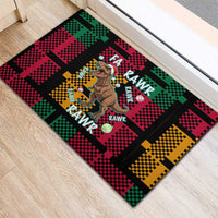 Christmas T Rex Rawr Rawr Rawr Rubber Doormat Xmas Holiday Patterns - Wonder Print Shop