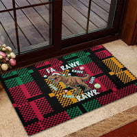 Christmas T Rex Rawr Rawr Rawr Rubber Doormat Xmas Holiday Patterns - Wonder Print Shop