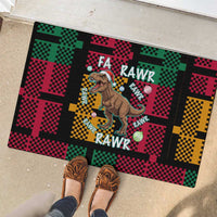 Christmas T Rex Rawr Rawr Rawr Rubber Doormat Xmas Holiday Patterns - Wonder Print Shop
