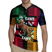 Christmas T Rex Rawr Rawr Rawr Rugby Jersey Xmas Holiday Patterns - Wonder Print Shop