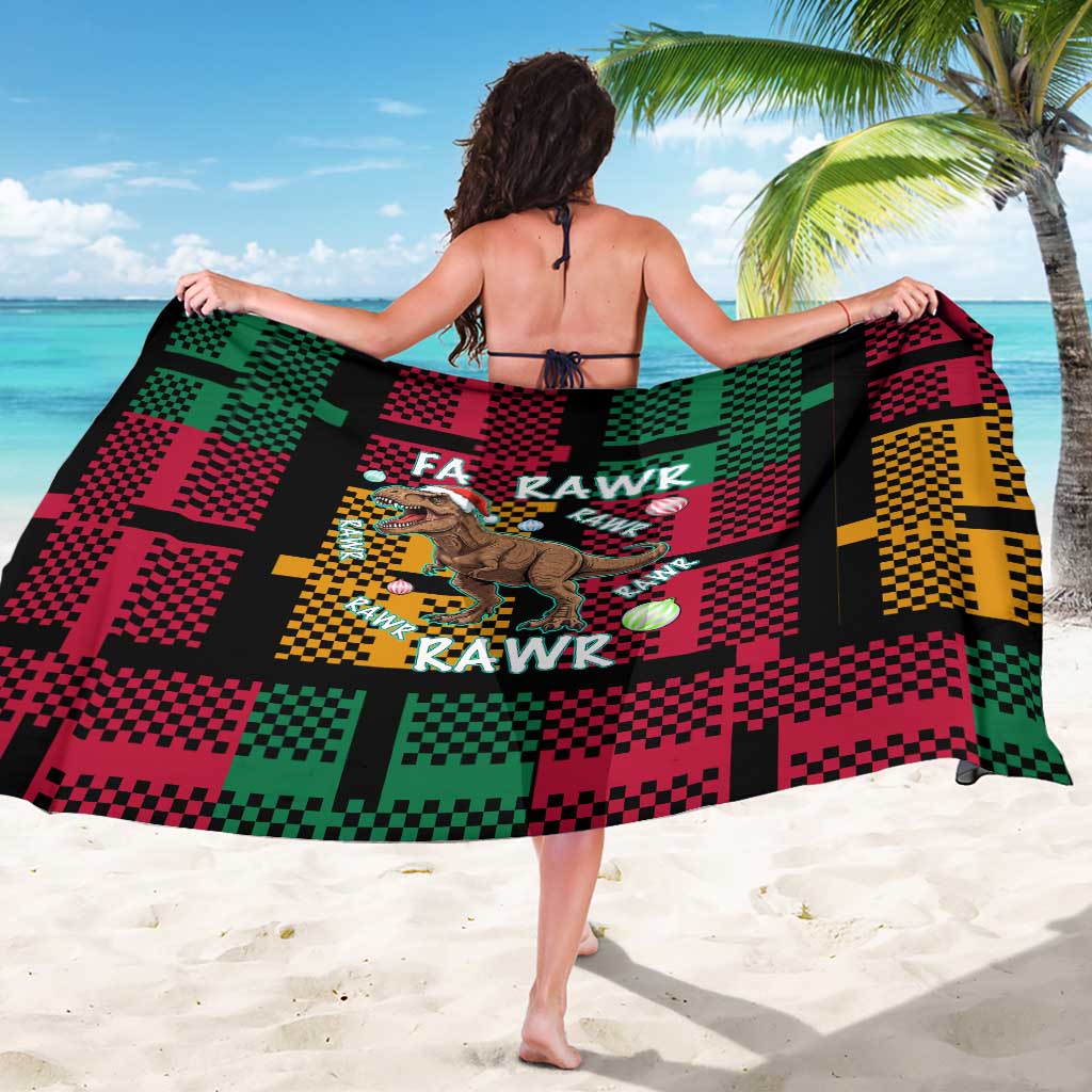 Christmas T Rex Rawr Rawr Rawr Sarong Xmas Holiday Patterns - Wonder Print Shop