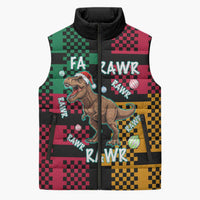 Christmas T Rex Rawr Rawr Rawr Sleeveless Puffer Jacket Xmas Holiday Patterns - Wonder Print Shop