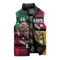 Christmas T Rex Rawr Rawr Rawr Sleeveless Puffer Jacket Xmas Holiday Patterns - Wonder Print Shop