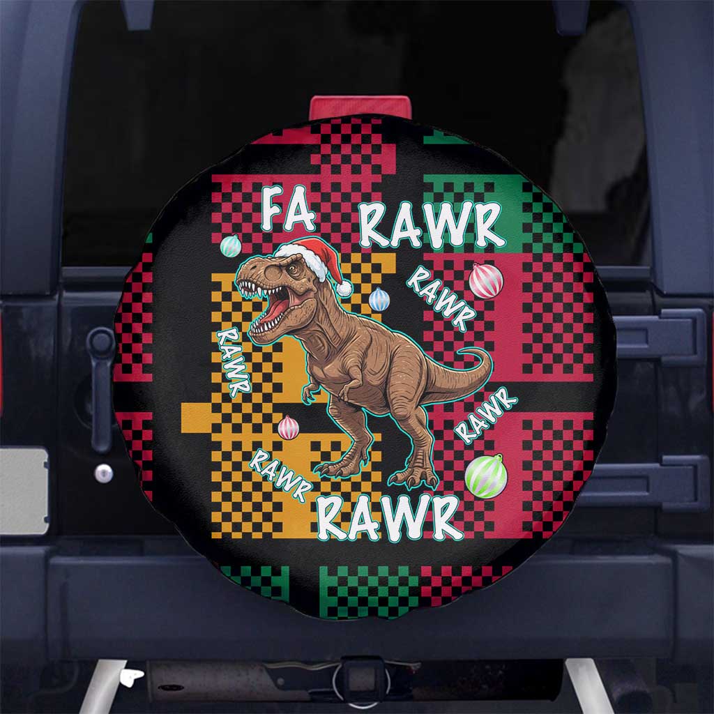 Christmas T Rex Rawr Rawr Rawr Spare Tire Cover Xmas Holiday Patterns - Wonder Print Shop