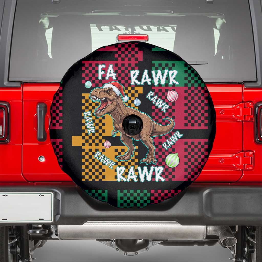 Christmas T Rex Rawr Rawr Rawr Spare Tire Cover Xmas Holiday Patterns - Wonder Print Shop