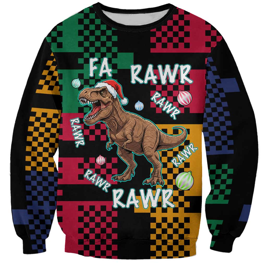 Christmas T Rex Rawr Rawr Rawr Sweatshirt Xmas Holiday Patterns - Wonder Print Shop