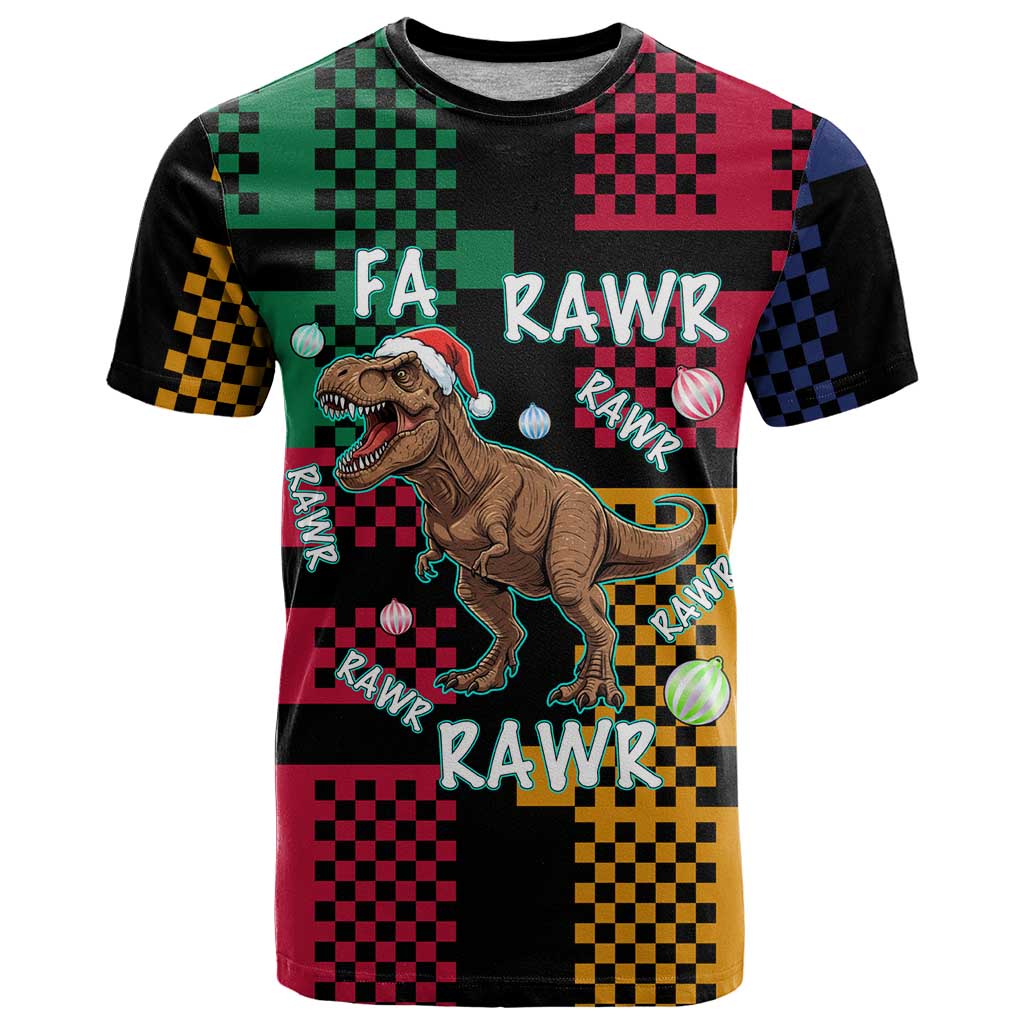 Christmas T Rex Rawr Rawr Rawr T Shirt Xmas Holiday Patterns - Wonder Print Shop