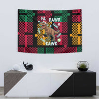 Christmas T Rex Rawr Rawr Rawr Tapestry Xmas Holiday Patterns - Wonder Print Shop