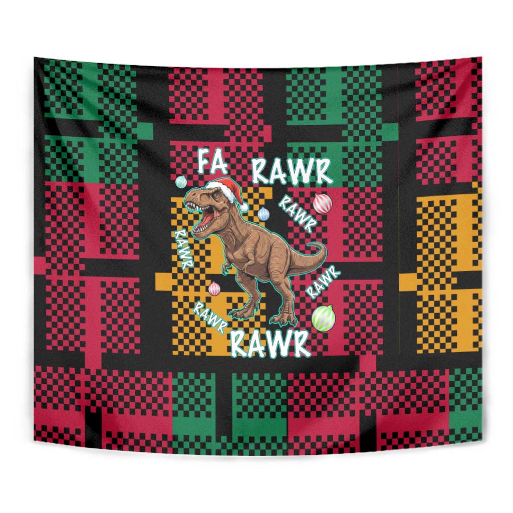 Christmas T Rex Rawr Rawr Rawr Tapestry Xmas Holiday Patterns - Wonder Print Shop