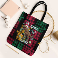 Christmas T Rex Rawr Rawr Rawr Tote Bag Xmas Holiday Patterns - Wonder Print Shop