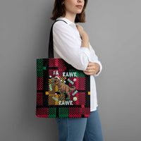 Christmas T Rex Rawr Rawr Rawr Tote Bag Xmas Holiday Patterns - Wonder Print Shop