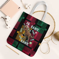 Christmas T Rex Rawr Rawr Rawr Tote Bag Xmas Holiday Patterns - Wonder Print Shop