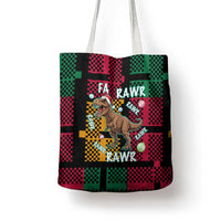 Christmas T Rex Rawr Rawr Rawr Tote Bag Xmas Holiday Patterns - Wonder Print Shop