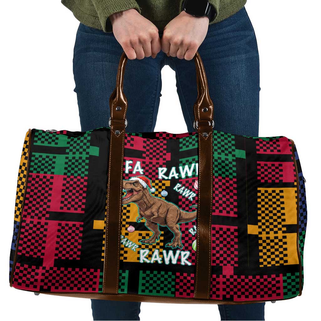 Christmas T Rex Rawr Rawr Rawr Travel Bag Xmas Holiday Patterns - Wonder Print Shop