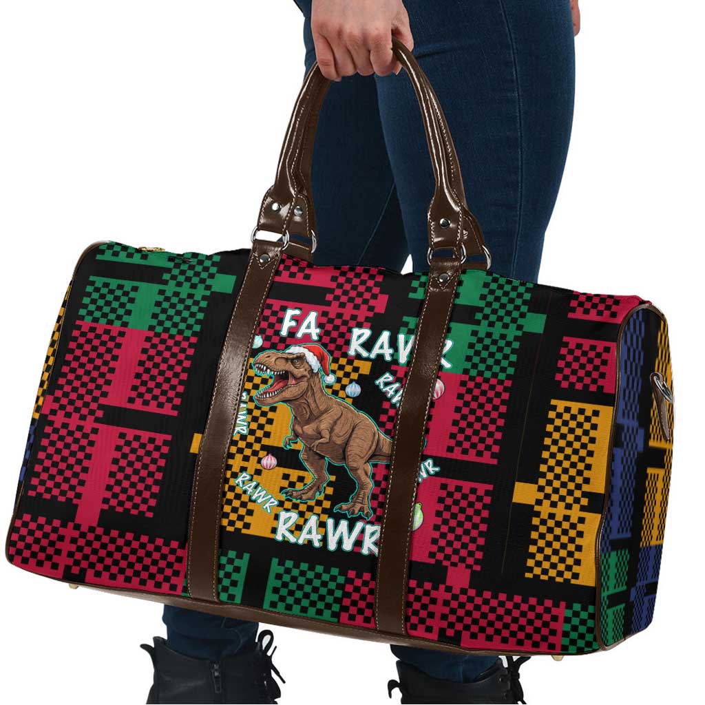 Christmas T Rex Rawr Rawr Rawr Travel Bag Xmas Holiday Patterns - Wonder Print Shop