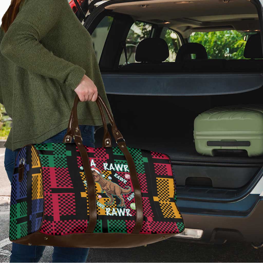 Christmas T Rex Rawr Rawr Rawr Travel Bag Xmas Holiday Patterns - Wonder Print Shop