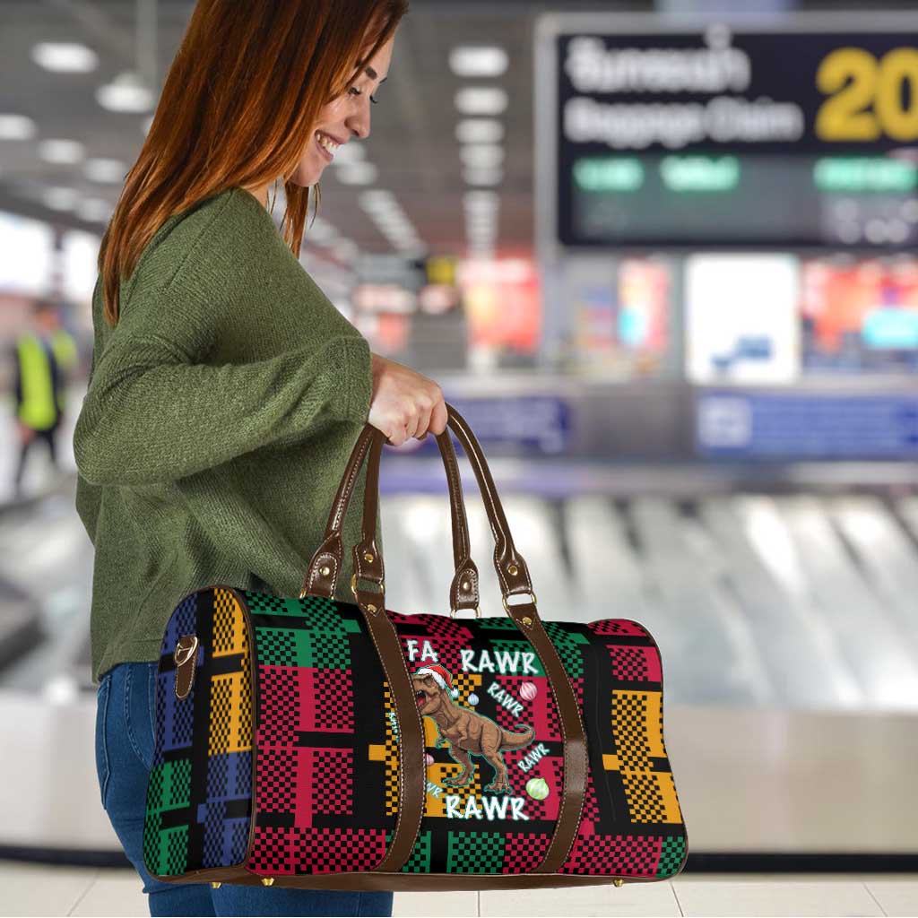 Christmas T Rex Rawr Rawr Rawr Travel Bag Xmas Holiday Patterns - Wonder Print Shop