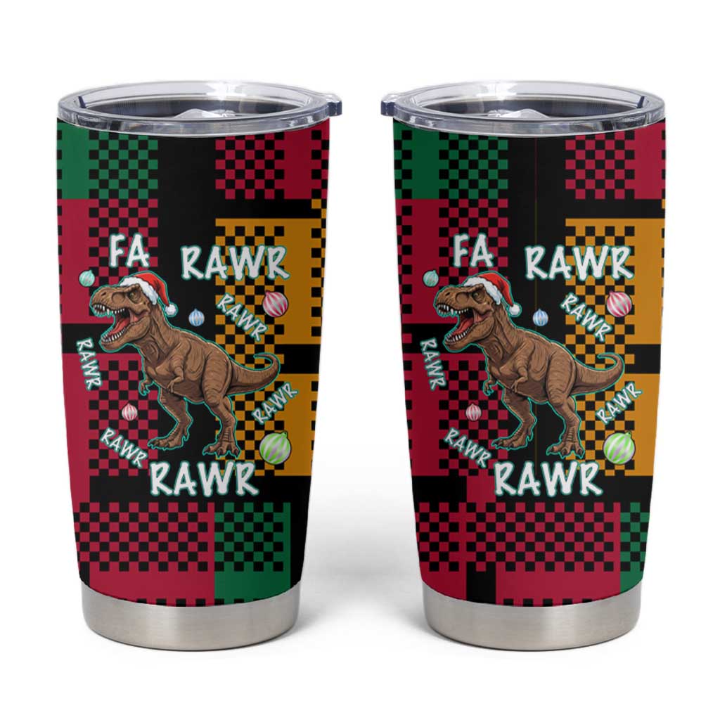 Christmas T Rex Rawr Rawr Rawr Tumbler Cup Xmas Holiday Patterns - Wonder Print Shop
