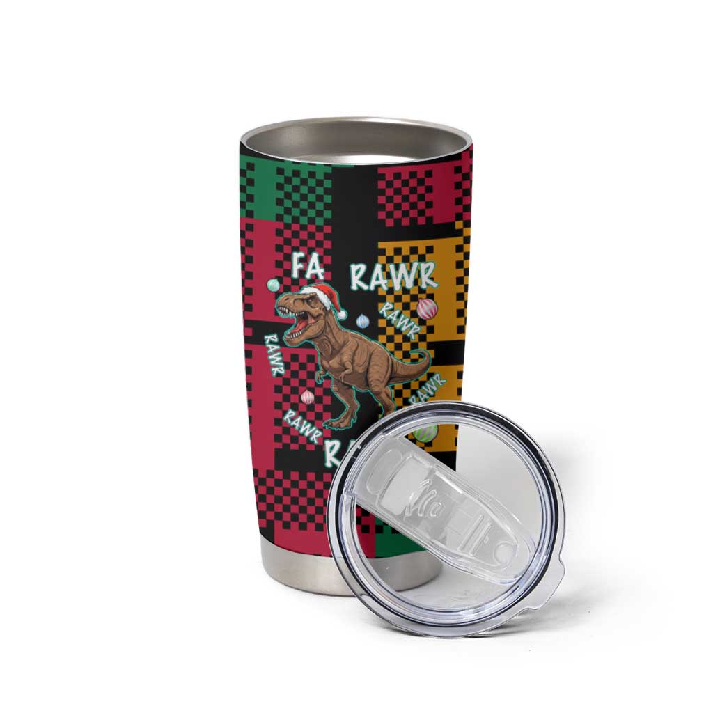 Christmas T Rex Rawr Rawr Rawr Tumbler Cup Xmas Holiday Patterns - Wonder Print Shop