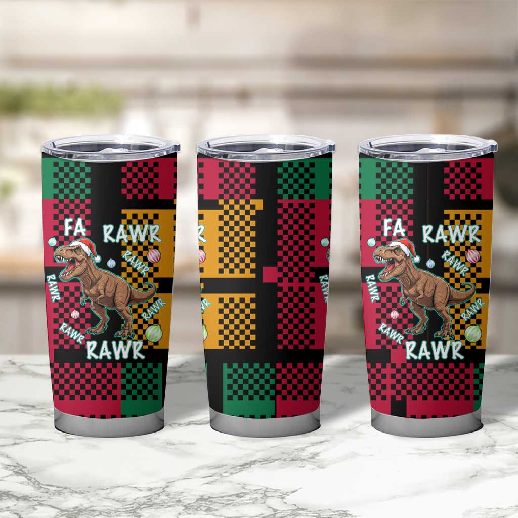 Christmas T Rex Rawr Rawr Rawr Tumbler Cup Xmas Holiday Patterns - Wonder Print Shop