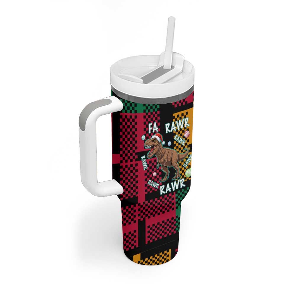 Christmas T Rex Rawr Rawr Rawr Tumbler With Handle Xmas Holiday Patterns - undefined