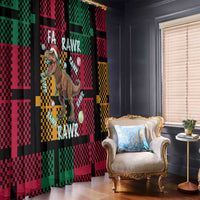 Christmas T Rex Rawr Rawr Rawr Window Curtain Xmas Holiday Patterns - Wonder Print Shop