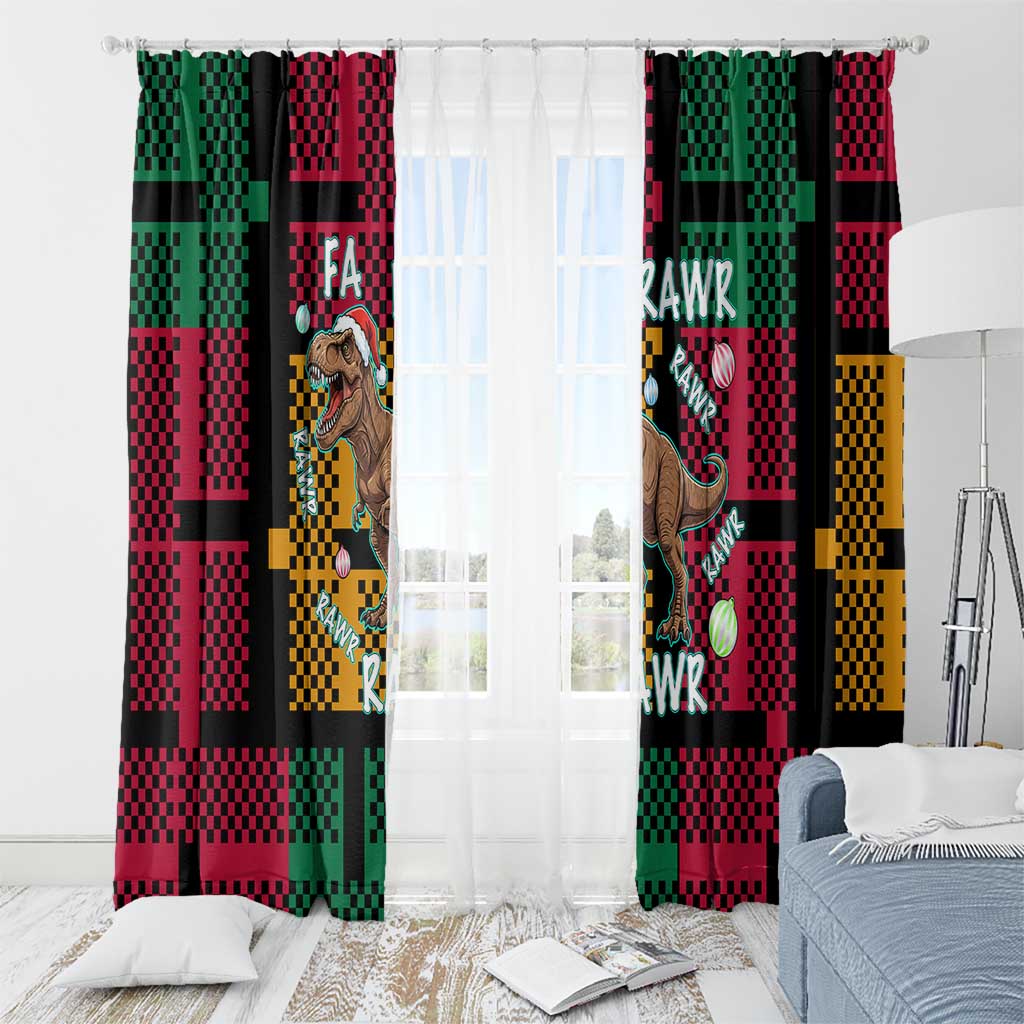 Christmas T Rex Rawr Rawr Rawr Window Curtain Xmas Holiday Patterns - Wonder Print Shop