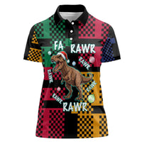 Christmas T Rex Rawr Rawr Rawr Women Polo Shirt Xmas Holiday Patterns - Wonder Print Shop