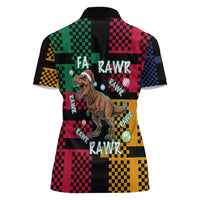 Christmas T Rex Rawr Rawr Rawr Women Polo Shirt Xmas Holiday Patterns - Wonder Print Shop