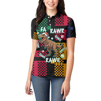 Christmas T Rex Rawr Rawr Rawr Women Polo Shirt Xmas Holiday Patterns - Wonder Print Shop