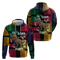 Christmas T Rex Rawr Rawr Rawr Zip Hoodie Xmas Holiday Patterns - Wonder Print Shop
