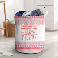 I'm Dreaming Of A Pink Christmas Flamingo Christmas Christmas Laundry Basket Xmas Holiday Patterns - Wonder Print Shop