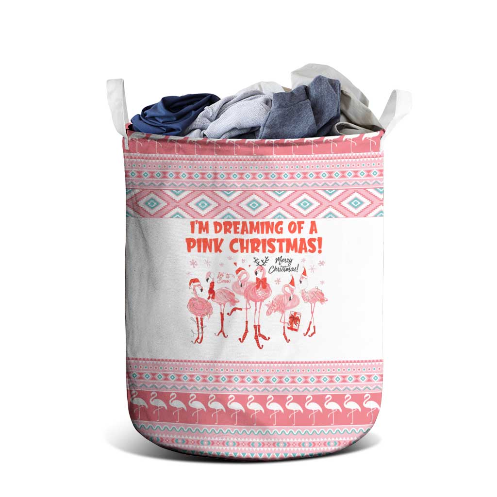 I'm Dreaming Of A Pink Christmas Flamingo Christmas Christmas Laundry Basket Xmas Holiday Patterns - Wonder Print Shop