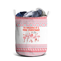 I'm Dreaming Of A Pink Christmas Flamingo Christmas Christmas Laundry Basket Xmas Holiday Patterns - Wonder Print Shop