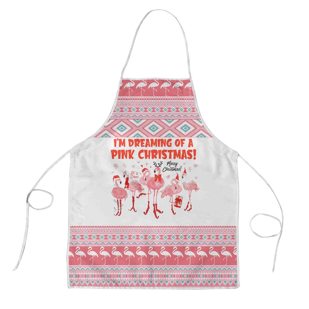 I'm Dreaming Of A Pink Christmas Flamingo Christmas Christmas Apron Xmas Holiday Patterns - Wonder Print Shop